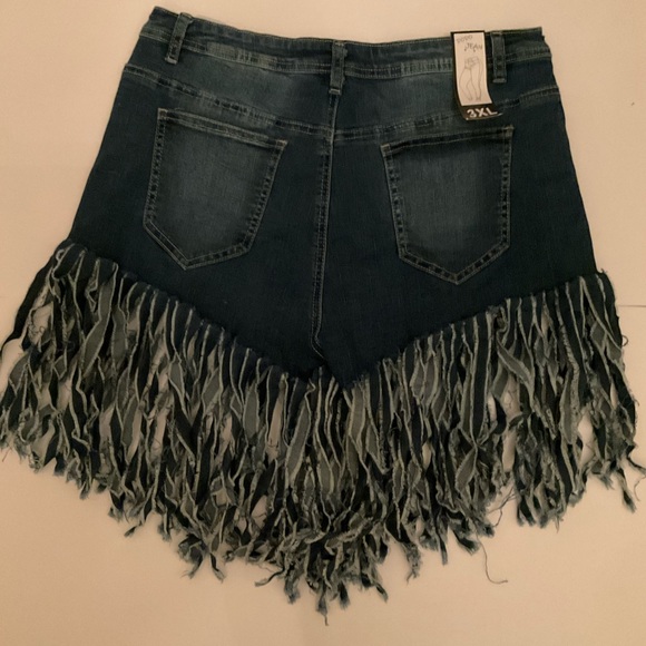 Fringe Jean Shorts - Picture 2 of 5
